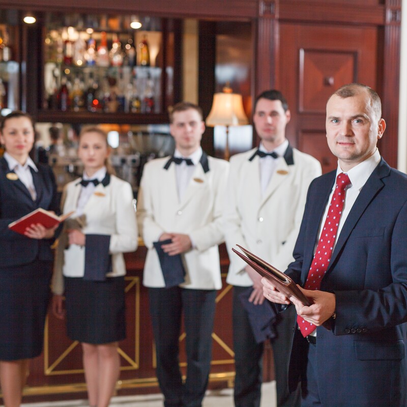 briefing staff in hotel and restaurant